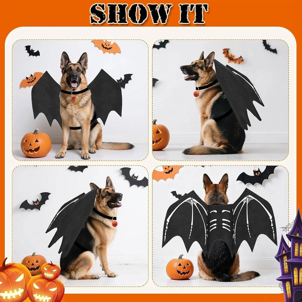 Halloween Bat Wings - Dog Costume