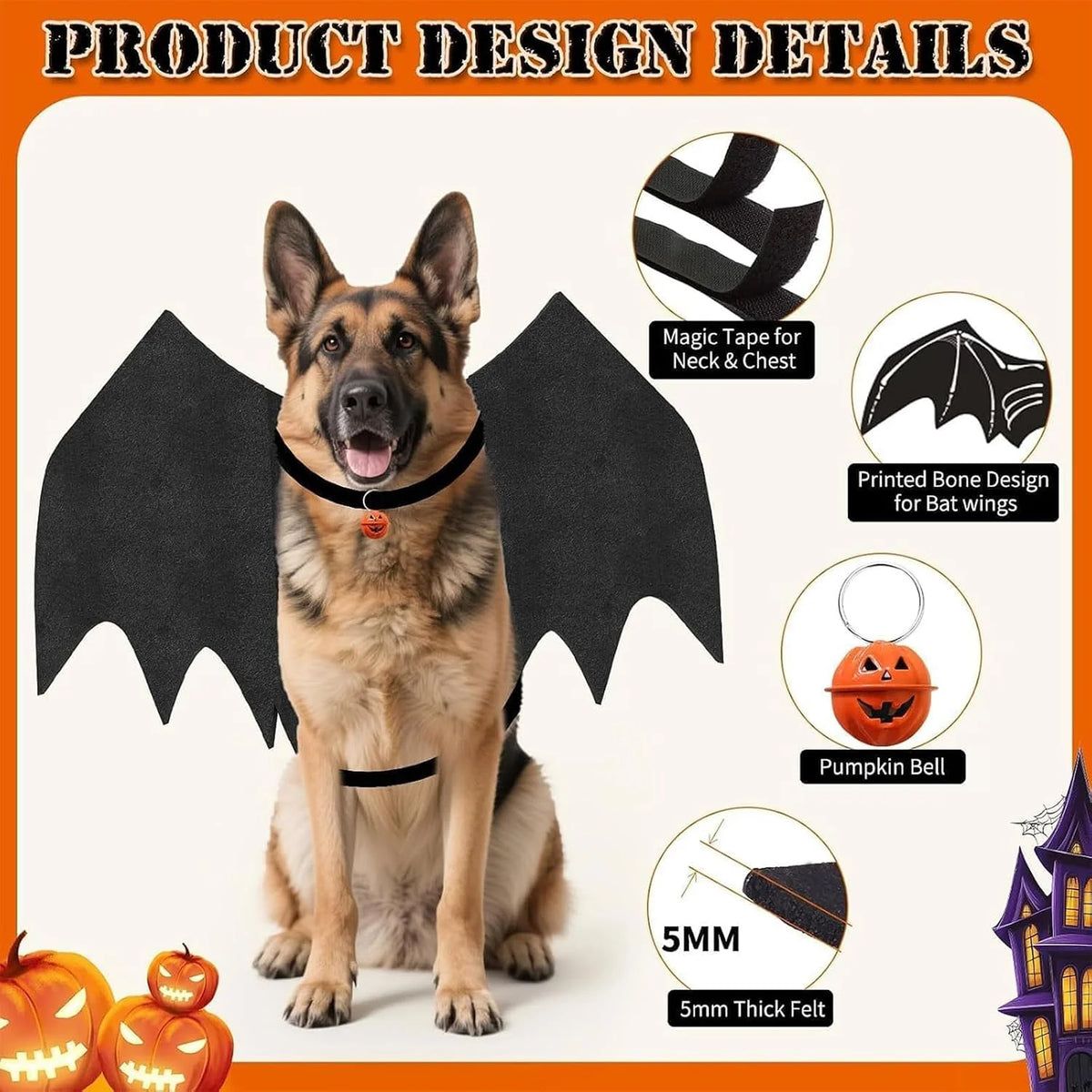 Halloween Bat Wings - Dog Costume