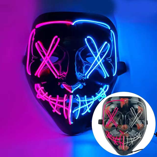 The Purge - Blue/Pink LED Mask