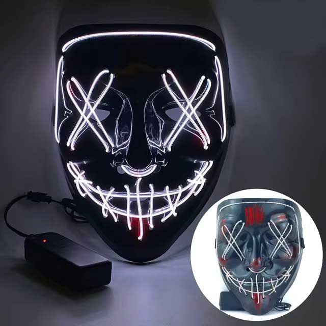 The Purge - White LED Mask